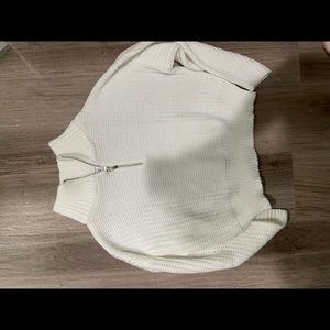 Princess Polly White Quarter Zip Sweater